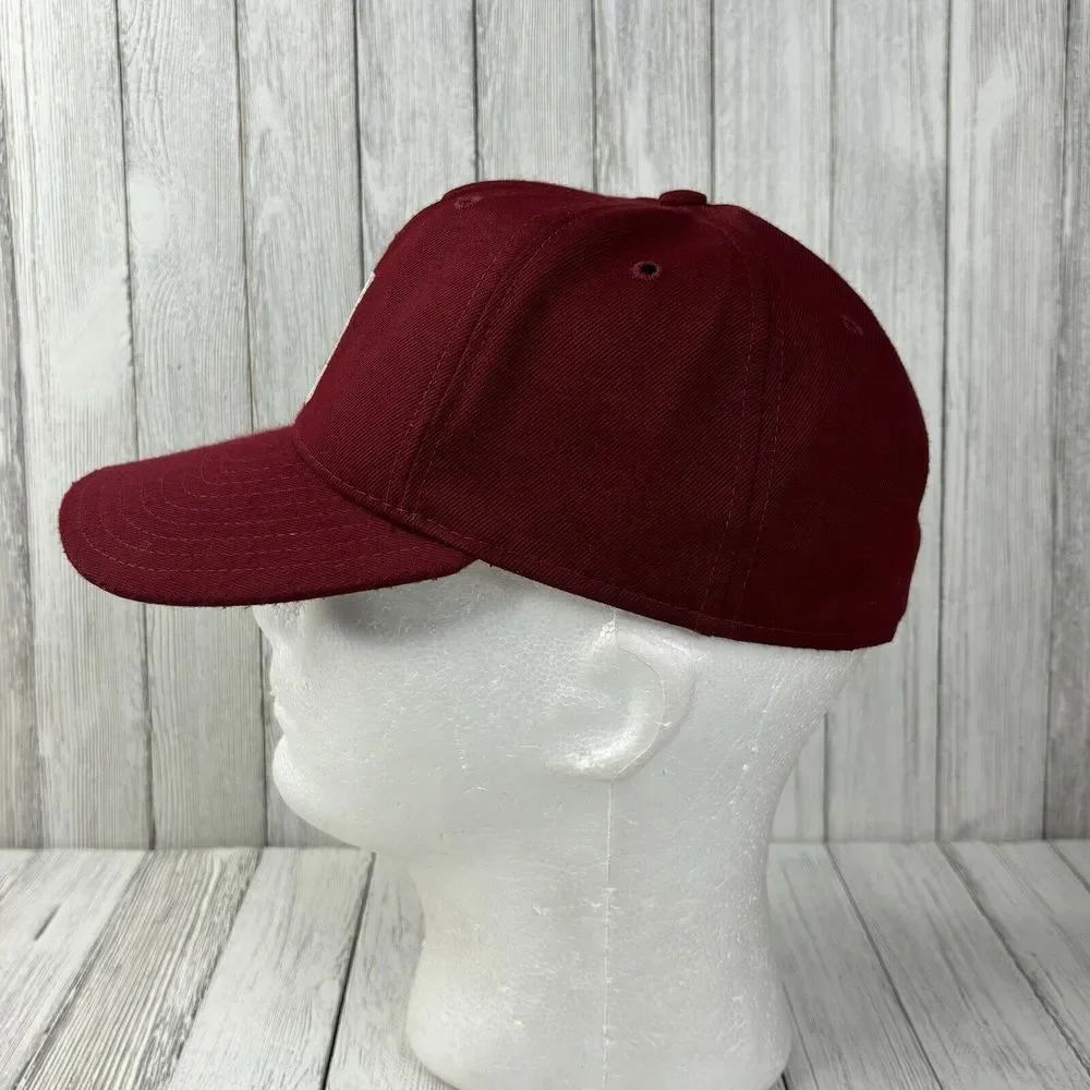 Southern Utah SU Baseball Hat Vintage 90s Red Wool fitted‎ DeLong 7 made in USA